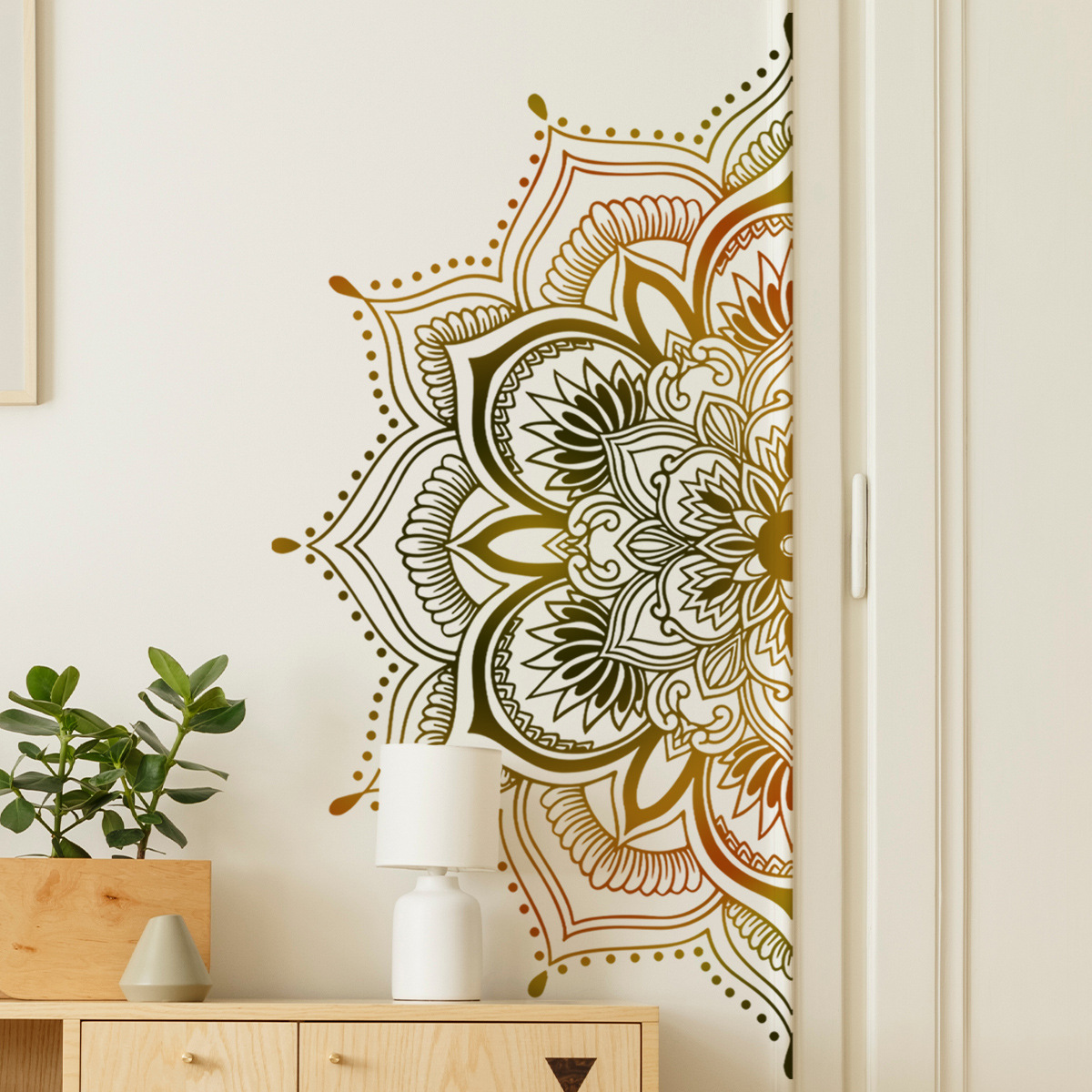 Monstera Thai Constellation - Artistic PVC Wall Decal Mandala Lotus