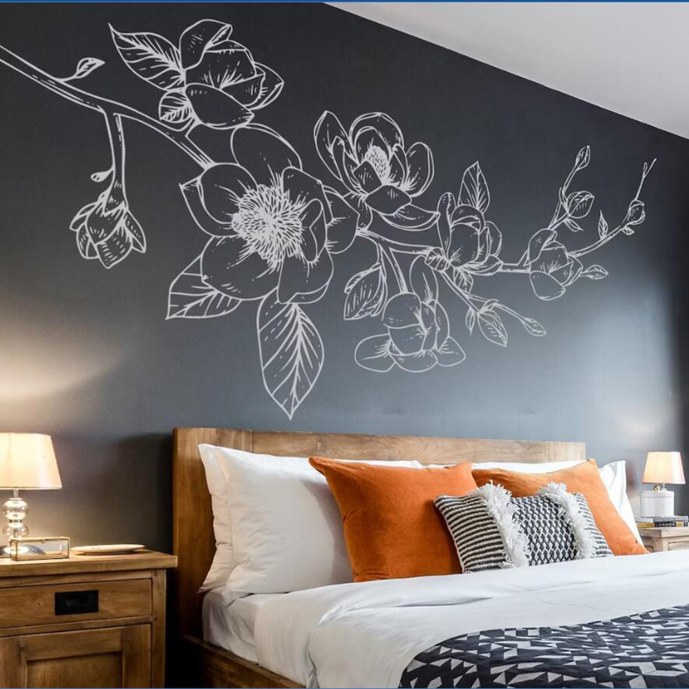 Monstera Thai Constellation - Large Magnolia Flowers Wall Sticker Bedroom