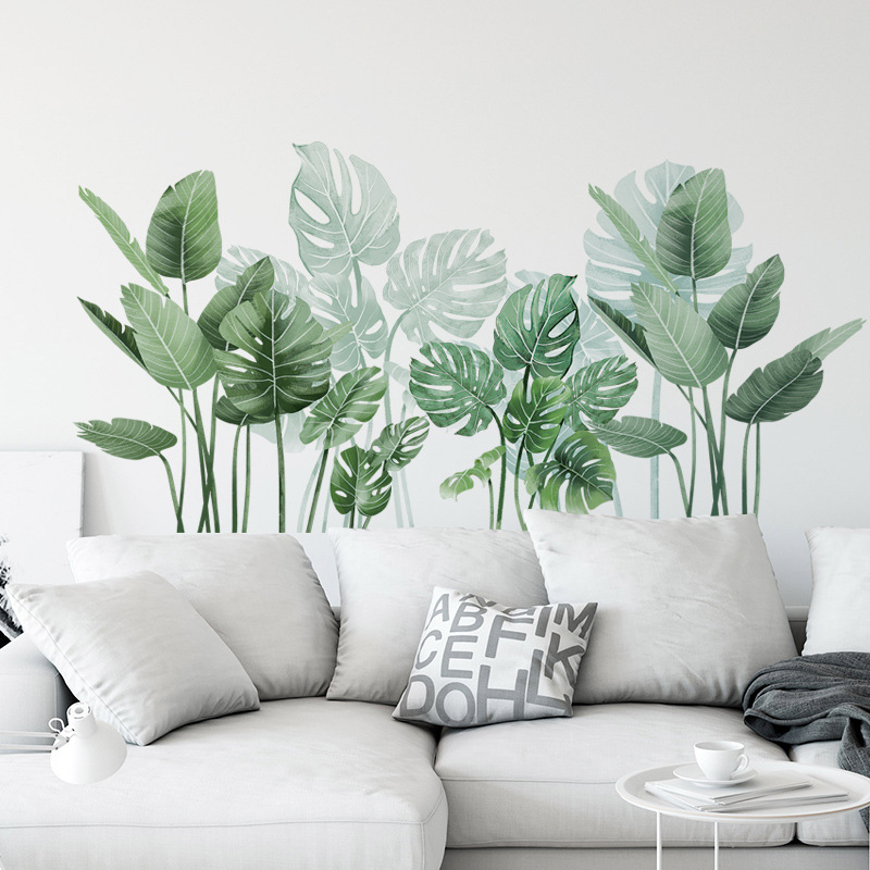 Monstera Thai Constellation - Green Leaves Decorative Vinyl Wall Stickers