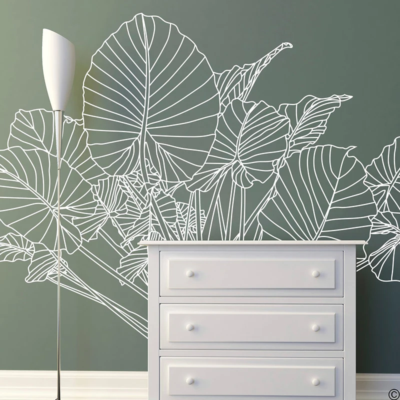 Monstera Thai Constellation - Elephant Ear Tropical Plant Wall Decal,