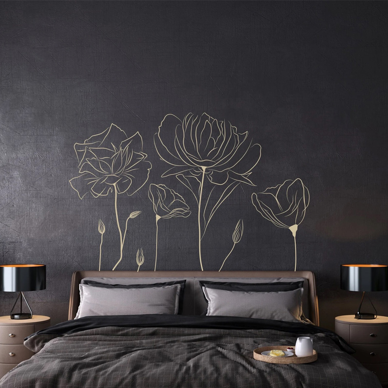 Plant Poppy Flower Pattern Wal - Monstera Thai Constellation review and price