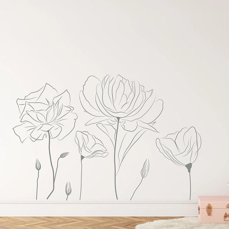 Plant Poppy Flower Pattern Wal - Monstera Thai Constellation review and price