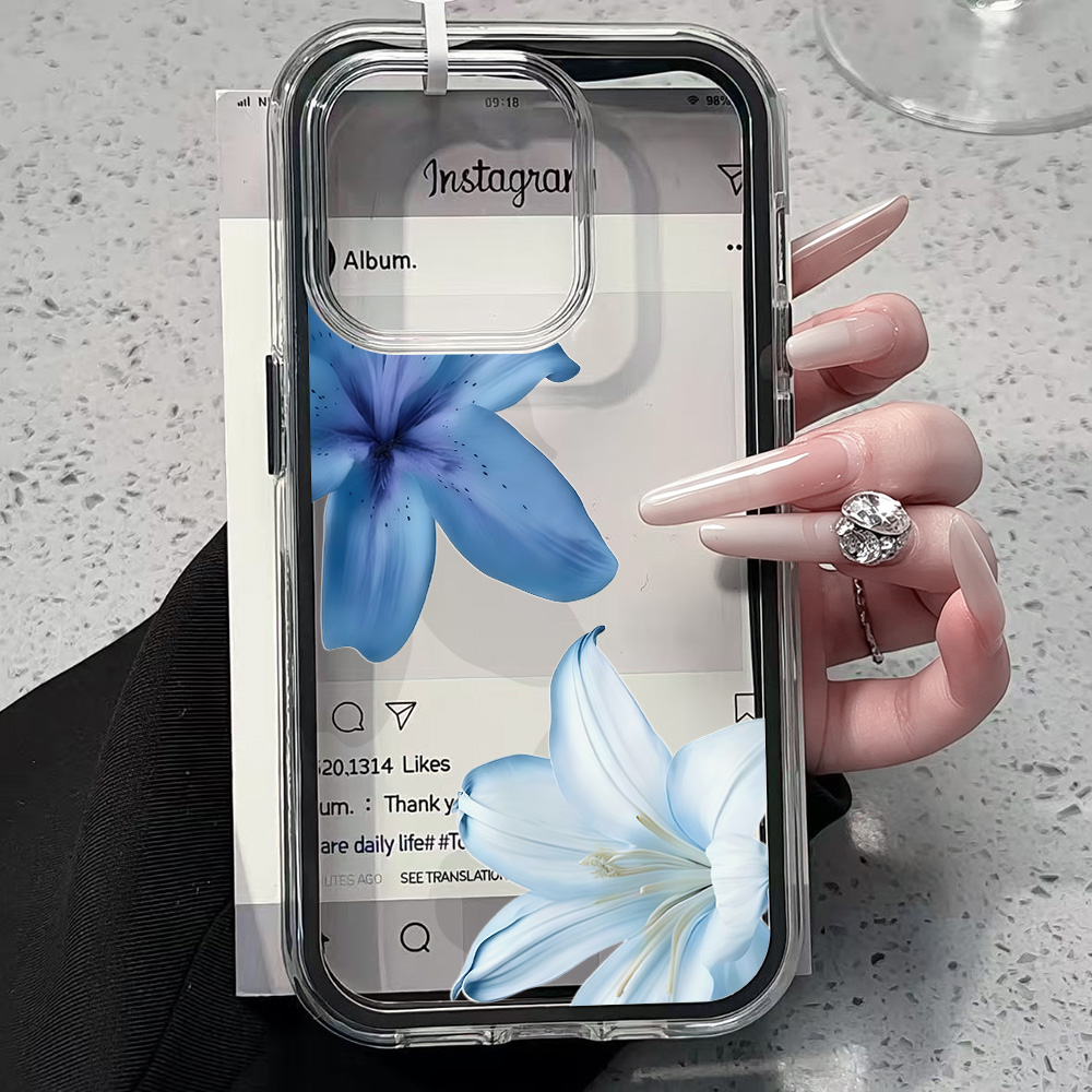 Blue Lily Flower Clear Phone C - Plants X review and price