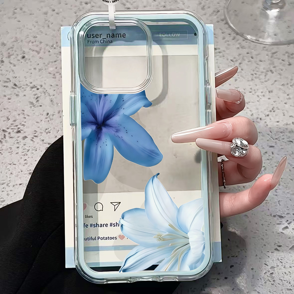 Blue Lily Flower Clear Phone C - Plants X review and price