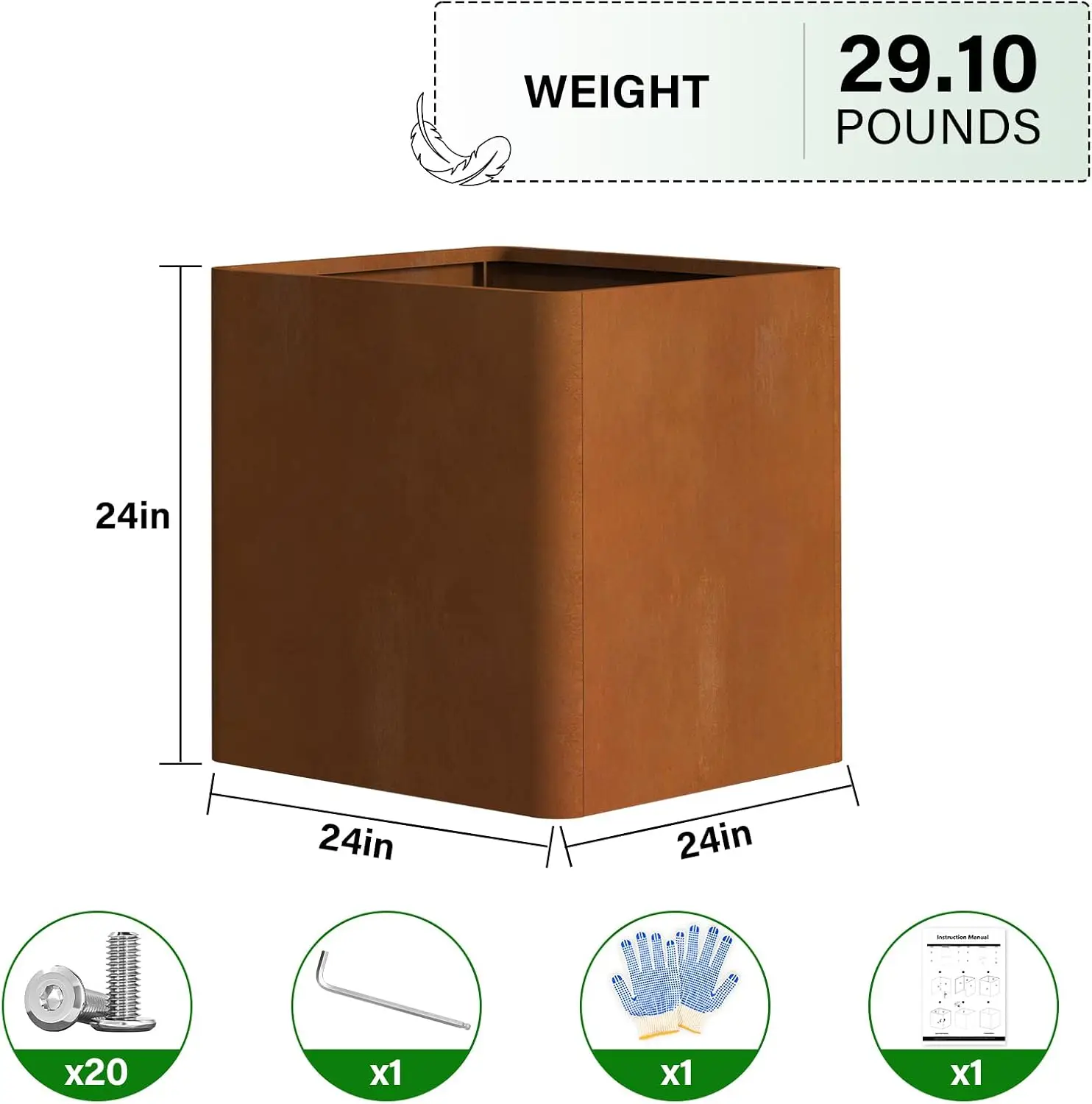 Corten Steel Planter Box 24
